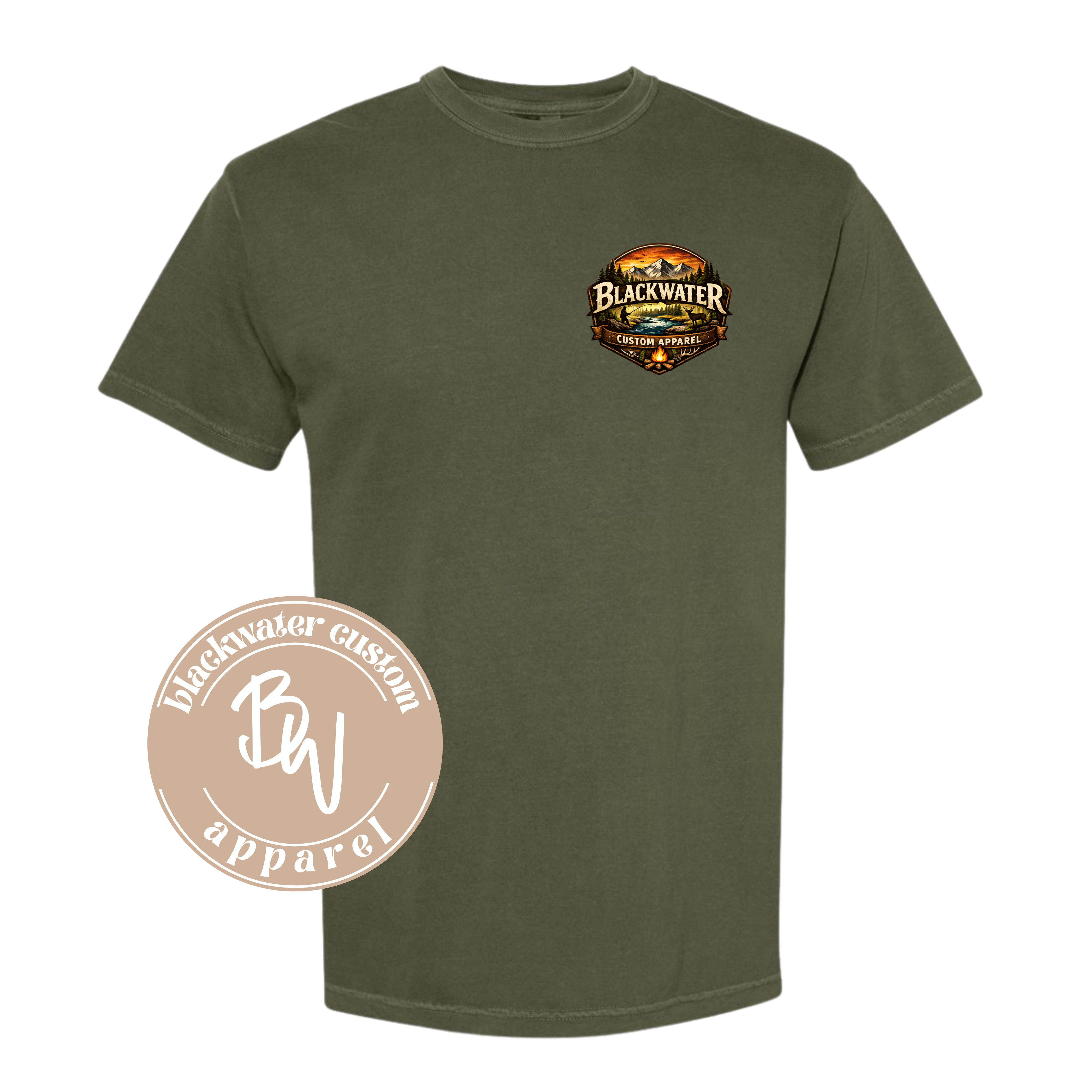 Blackwater Custom Apparel Mountain Scene