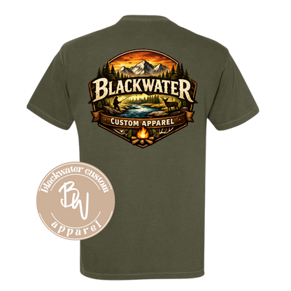 Blackwater Custom Apparel Mountain Scene